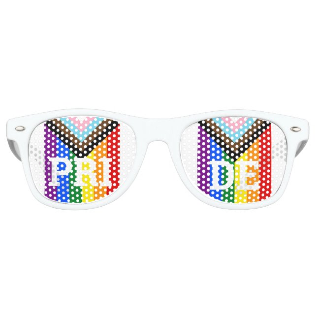 PRIDE Rainbow Retro Shades / Fun Party Sonnenbrill Partybrille (Vorderseite)