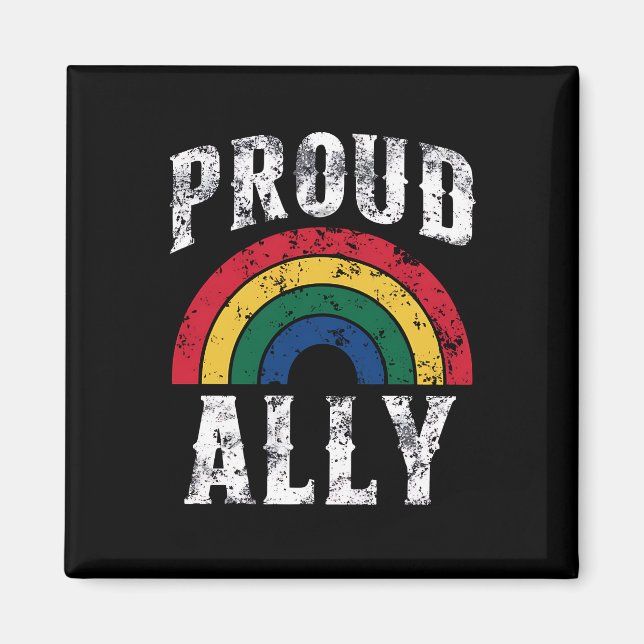Pride Rainbow Stolz Ally Lesbian Pride Vintag Magnet (Vorne)