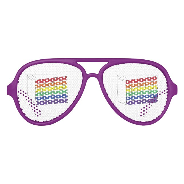 Pride Rainbow Wedding Cake Slice Gastgeschenke Sonnenbrille (Vorderseite)