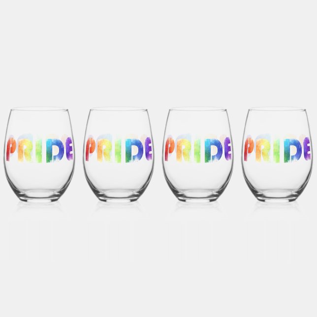 Pride Rainbow Weinglas Ohne Stiel (Vorderseite)