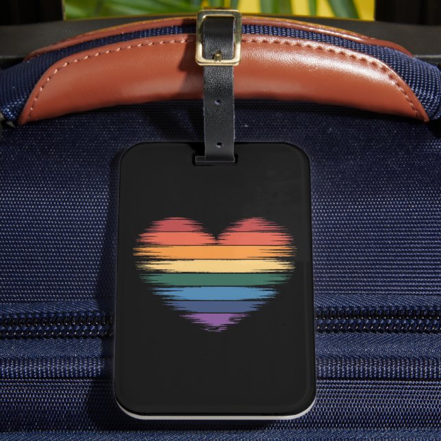Pride Rainbows Herz Print LGBT Gay Pride Gepäckanhänger (Vorderseite Insitu 2)