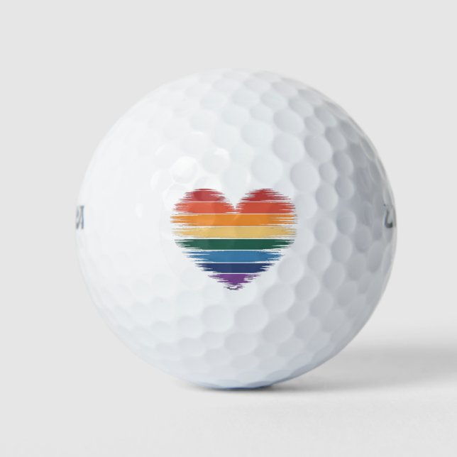 Pride Rainbows Herz Print LGBT Gay Pride Golfball (Vorderseite)