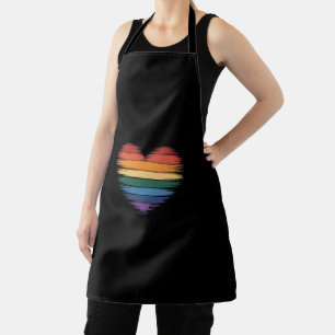 Pride Rainbows Herz Print LGBT Gay Pride Schürze