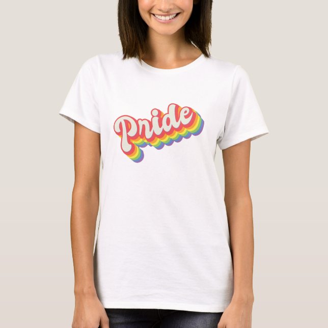 Pride Retro Typografy T - Shirt (Vorderseite)