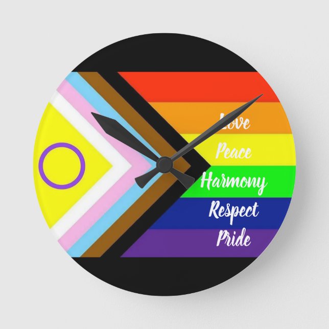 Pride Runde Wanduhr (Vorderseite)