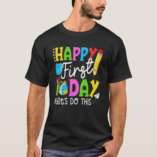 Pride-Schullehrer Schüler Glücklicher erster Schul T-Shirt (Vorderseite)