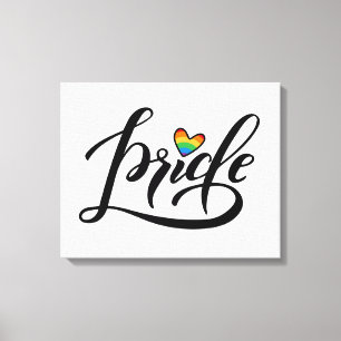 Pride Script Heart Leinwanddruck
