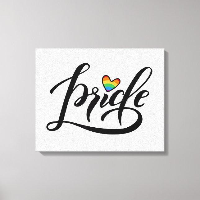 Pride Script Heart Leinwanddruck (Vorderseite)