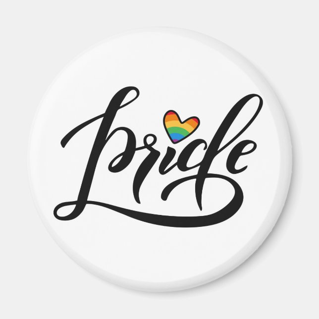 Pride Script Heart Magnet (Vorne)