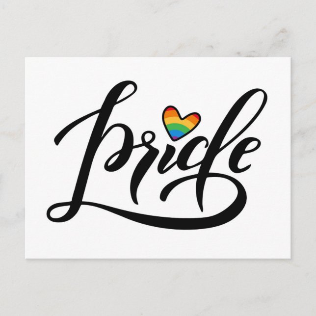 Pride Script Heart Postkarte (Vorderseite)