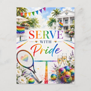 Pride Serve With Pride Regenbogen Tennis Postkarte