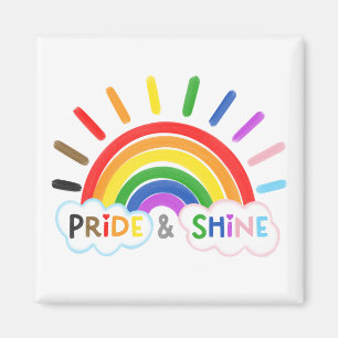 Pride & Shine LGBTQ+ Rainbow Sunrise Happy Magnet