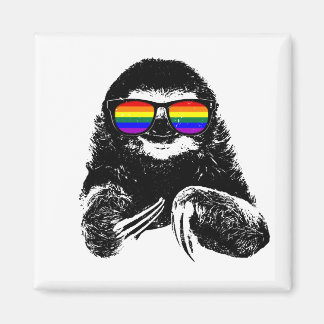 Pride Sloth LGBTQ Flag Sonnenbrille Magnet