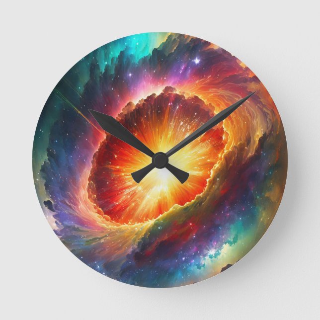 Pride Supernova -  Runde Wanduhr (Vorderseite)