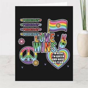 Pride-Tag. Liebe siegt. Ich bin queersexuell und h Karte