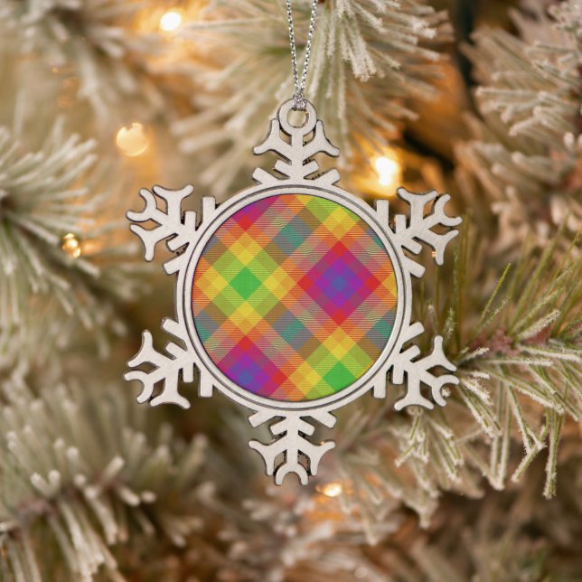 Pride Tartan Snowflake Weihnachtsschmuck Schneeflocken Zinn-Ornament (Baum)