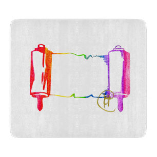 Pride Torah Art Challah Cutting Board Schneidebrett