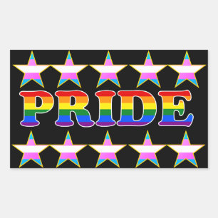 PRIDE Trans Pride Stars Rechteckiger Aufkleber