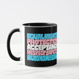 PRIDE Trans Rechte Wort "Art Flag LGBT Anführungsg Tasse