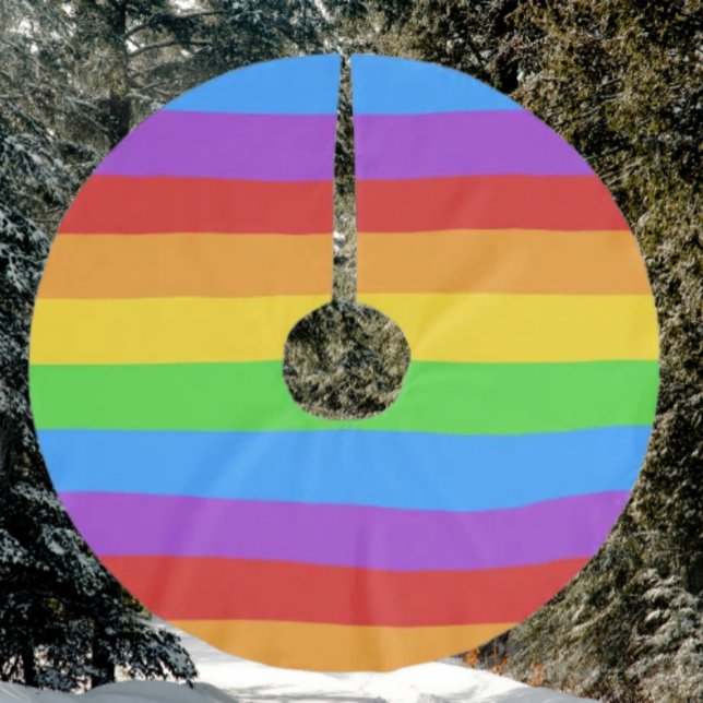 Pride Tree: Regenbogenflagge Polyester Weihnachtsbaumdecke (Von Creator hochgeladen)