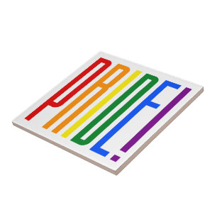 Pride typography LGBT Rainbow Flag Colors Fliese