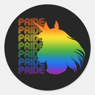Pride Unicorn T - Shirt Runder Aufkleber