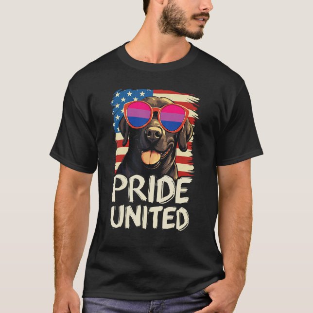 Pride United  Labrador Bisexual Flag Sunglasses T-Shirt (Vorderseite)