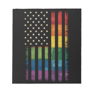 Pride USA Amerika abgenutzte Regenbogenflagge LGBT Notizblock