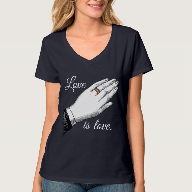 PRIDE WEDING RING LIEBE T-Shirt (Vorderseite)