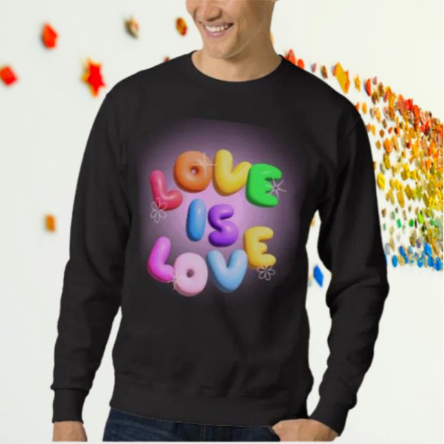 Prideful Comfort: Liebe ist Liebe 3D Regenbogen Sw Sweatshirt (Von Creator hochgeladen)
