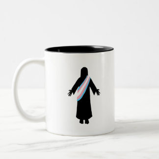 PrideJesus TransFlag Zweifarbige Tasse