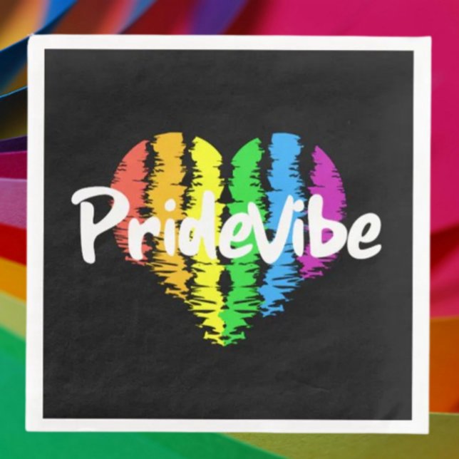 PrideVibe Heart: Kühl schwarzes Papier Napkins Serviette (Von Creator hochgeladen)