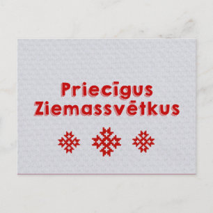Priecīgus Ziemassvētkus Merry Christmas Lettisch Feiertagspostkarte