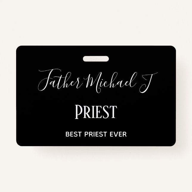 PRIEST GIFTS - personalisiert Classic Schwarz-weiß Ausweis (Vorderseite)