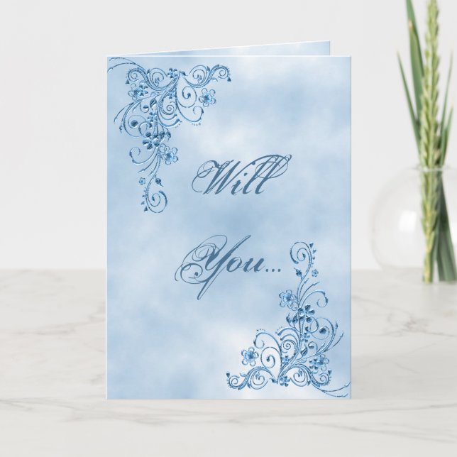 Priest Greeting Card: Sky Blue Elegance Karte (Vorderseite)