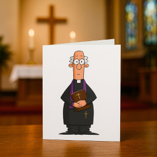 Priest Holding Bibel IFunny Clergy Charakter Karte