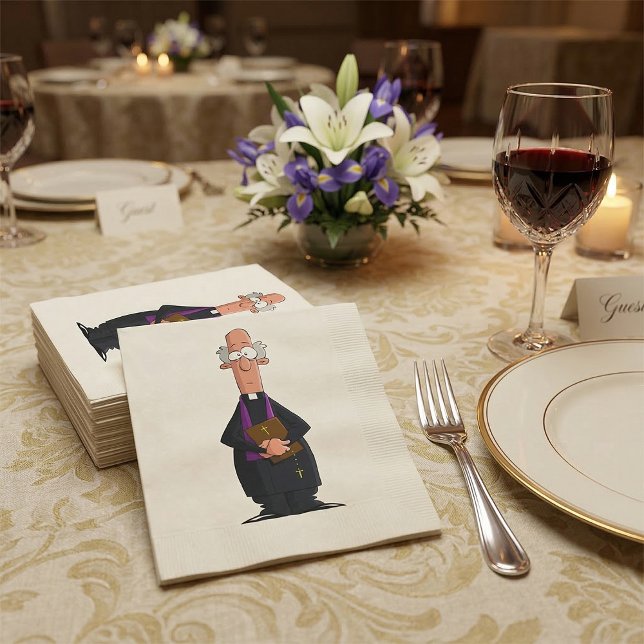 Priest Holding Bibel IFunny Clergy Charakter Serviette (Von Creator hochgeladen)