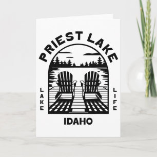 Priest Lake Idaho Outdoor Vintage Karte