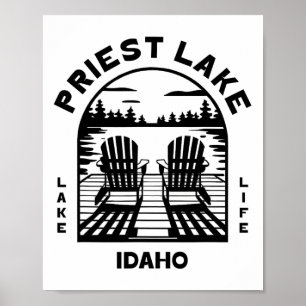 Priest Lake Idaho Outdoor Vintage  Poster