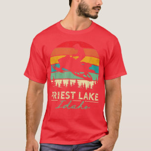 Priest Lake Idaho Snowmobil Reiten Cooles Schneemo T-Shirt