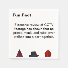 Priest Monk Rabbi Fun Fact cocktail napkin Serviette