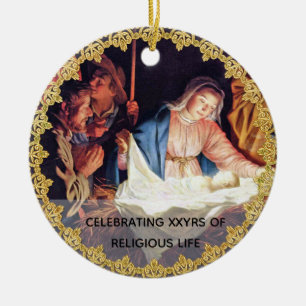 Priest Ordination Anniversary Nativity Custom Keramik Ornament