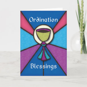 Priest Ordination Gratulationen Stained Glass Karte
