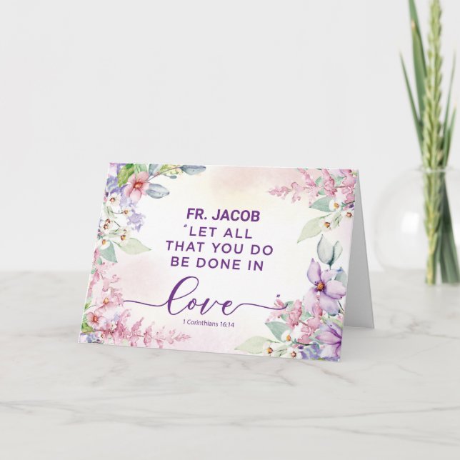 Priest Religious Valentinstag Liebe Scripture Karte (Vorderseite)