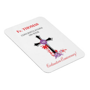 Priester 10. Ordination Jahrestag Schwarzes Kreuz Magnet