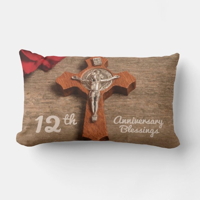 Priester 12. Ordination Jubiläum Rose und Rosary Lendenkissen (Vorderseite)