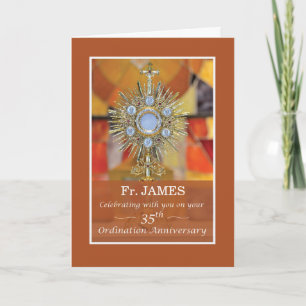 Priester 35. Ordination Jahrestag Monstrance Host Karte