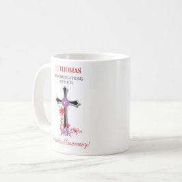 Priester 45. Ordination Jahrestag Schwarzes Kreuz Kaffeetasse