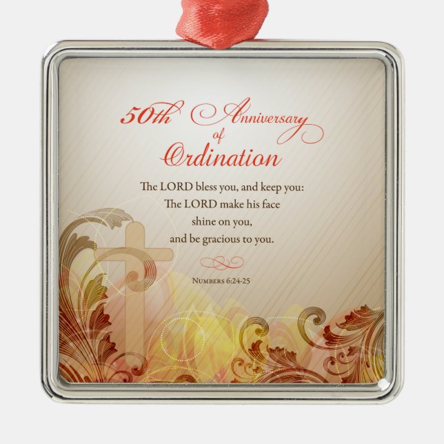 Priester, 50. Jahrestag der Segnung Silbernes Ornament (Vorne)