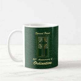Priester 50 Jubiläum der Ordination Leder Look Kaffeetasse
